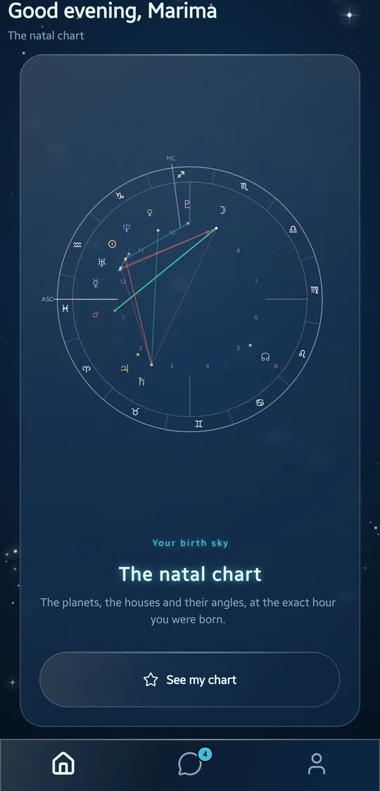 A natal chart in ZIRA.